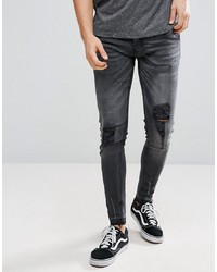 Brave Soul Skinny Fit Ripped Raw Edge Jeans
