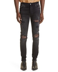 Amiri Thrasher Bandana Skinny Jeans In Aged Black At Nordstrom