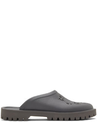 Gucci Gray Rubber Gg Loafers