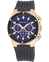 Vince Camuto Chronograph Dark Gray Silicone Strap Watch 45mm Vc 1063dgrg