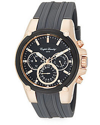 English Laundry Rose Goldtone Stainless Steel Chronograph Silicone Strap Watch