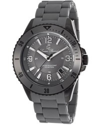 Lucien Piccard Mocassino Grey Silicone Black Dial Black Ip Stainless Steel Case