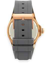 Vince Camuto The Master Grey Rose Gold Tone Silicone Watch