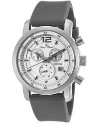 Lucien Piccard Toules Chrono Grey Silicone Silver Tone Dial
