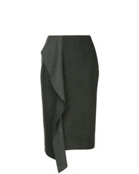 Charcoal Ruffle Midi Skirt