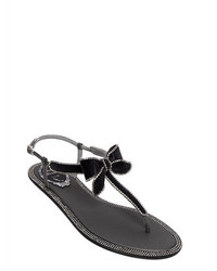 Rene Caovilla 10mm Swarovski Velvet Sandals With Bow