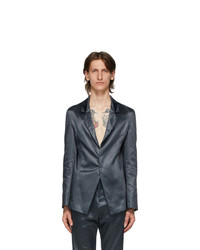 Ludovic De Saint Sernin Grey Satin Suit Blazer