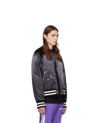 Palm Angels Black Palm X Palm Varsity Bomber Jacket