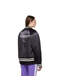 Palm Angels Black Palm X Palm Varsity Bomber Jacket