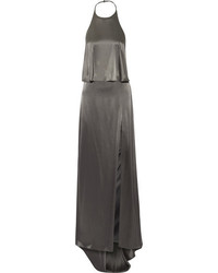 Charcoal Satin Dress