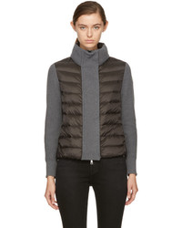Moncler Black And Grey Down Knit Jacket