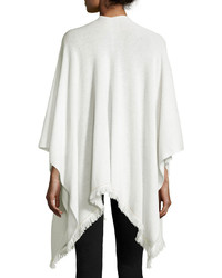 Neiman Marcus Cashmere Collection Fringed Cashmere Shawl W Chain Detail