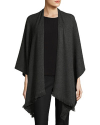 Neiman Marcus Cashmere Collection Fringed Cashmere Shawl W Chain Detail