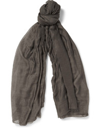 Rick Owens Cotton Cashmere And Silk Blend Scarf