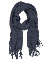 LoveQuotes Scarves Love Quotes Linen Knotted Fringe Scarf In Charcoal