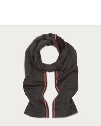 Bally Scarf Gray Scarf With Trainspotting Stripe