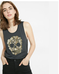Express Sequin Skull Muscle Tank