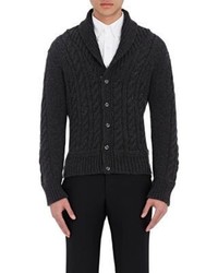 Thom Browne Cable Knit Cardigan Dark Grey Size Na
