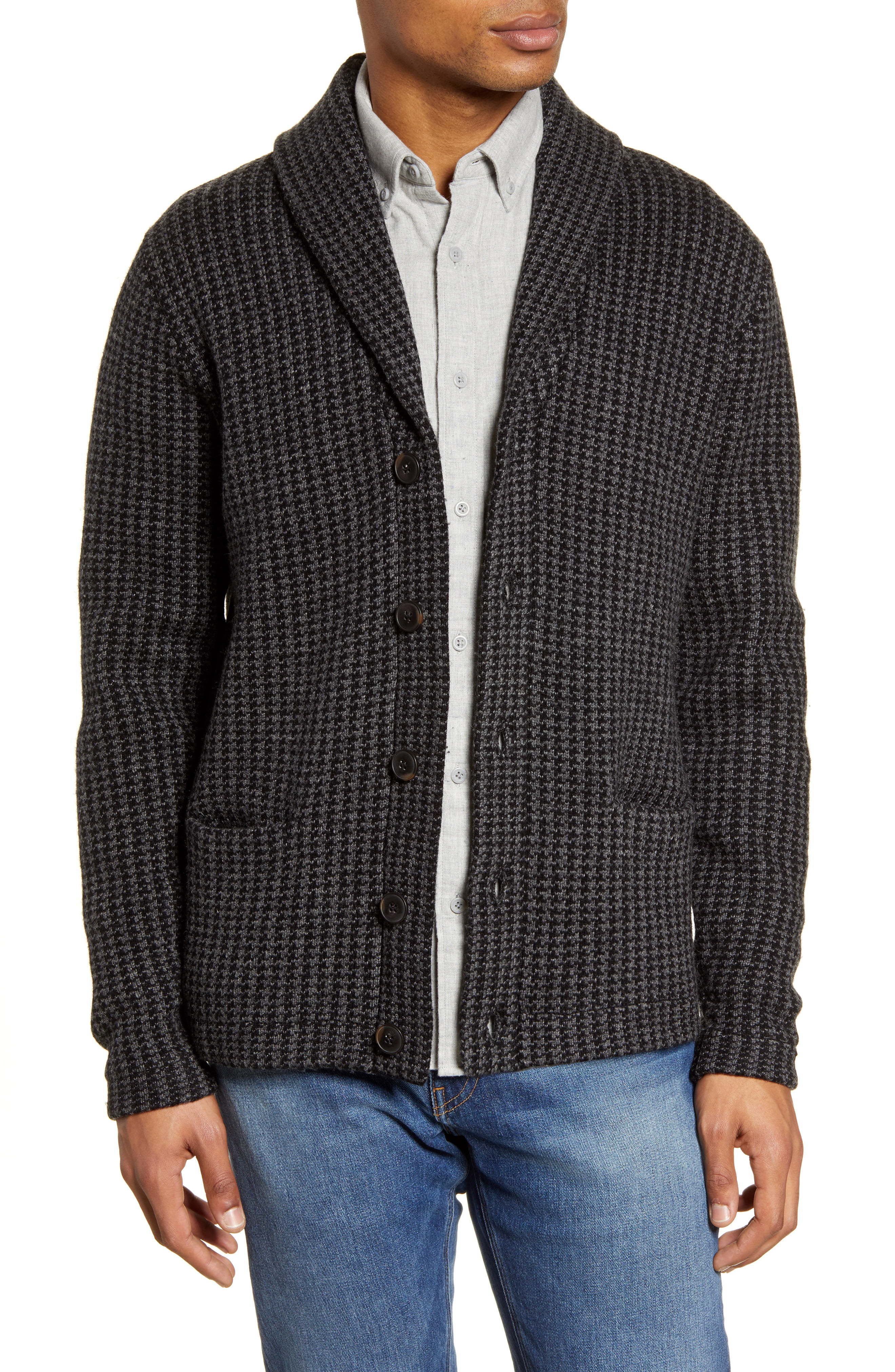 Schott NYC Houndstooth Wool Blend Cardigan Sweater, $160 | Nordstrom ...