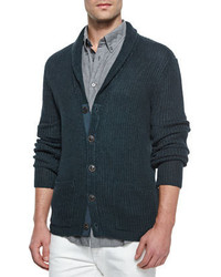 John Varvatos Star Usa Shawl Collar Knit Cardigan Dark Gray