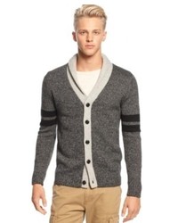 UNIONBAY Sweater Striped Sleeve Shawl Collar Cardigan