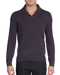 Saks Fifth Avenue BLACK Shawl Collar Cashmere Sweater