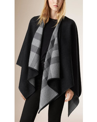 Burberry Check Lined Wool Wrap