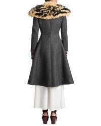 Miu Miu Shearling Virgin Wool A Line Coat