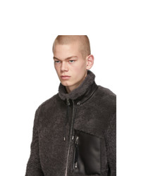 Loewe Grey And Black Shearling Jacket