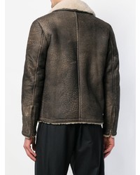 Salvatore Santoro Shearling Collar Leather Jacket