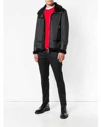 Low Brand Shearling Zipped Jacket