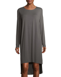 Eileen Fisher Long Sleeve Lightweight Viscose Jersey Shift Dress Plus Size