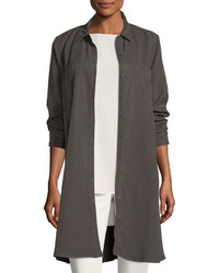 Eileen Fisher Long Sleeve Button Front Shirtdress Plus Size