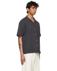 Kuro Black Waffle Short Sleeve Shirt