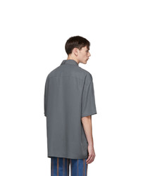 Valentino Grey Lyocell Short Sleeve Shirt