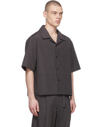 AMOMENTO Grey Pocket Half Shirt