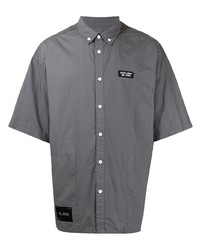 Izzue Logo Patch Short Sleeve Cotton Shirt