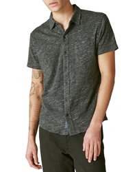 Lucky Brand Short Sleeve Button Up Shirt In 001 Black At Nordstrom