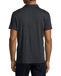 John Varvatos Star Usa Short Sleeve Knit Button Down Shirt Charcoal