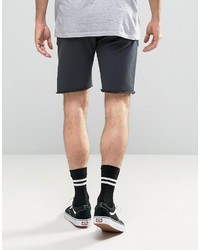 Asos Jersey Shorts With Gold Zips In Charcoal Marl