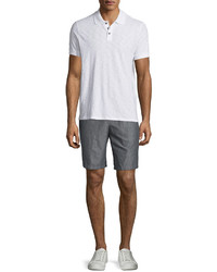 Vince Linen Cotton Pull On Shorts Gray