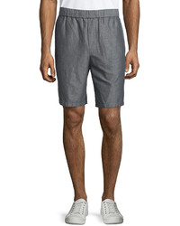 Vince Linen Cotton Pull On Shorts Gray