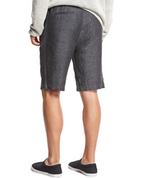 Vince Relaxed Fit Linen Shorts Gray