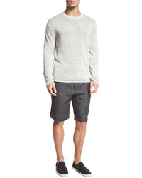 Vince Relaxed Fit Linen Shorts Gray