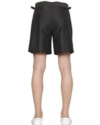 Emporio Armani Wool Cotton Blend Satin Shorts