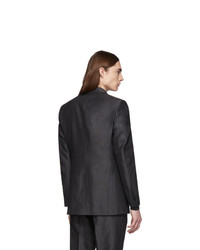 Burberry Grey Silk Linen Tailored Blazer