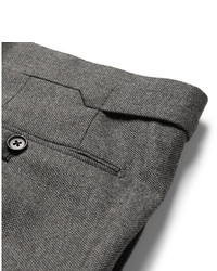 Tom Ford Grey Birdseye Wool And Silk Blend Flannel Suit Trousers