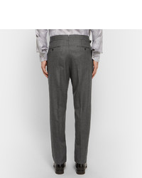 Tom Ford Grey Birdseye Wool And Silk Blend Flannel Suit Trousers