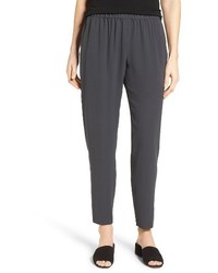 Eileen Fisher Slouchy Silk Crepe Ankle Pants