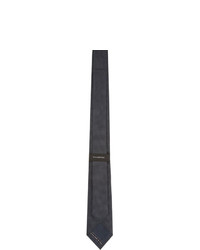 Ermenegildo Zegna Black And Grey Silk Check Tie